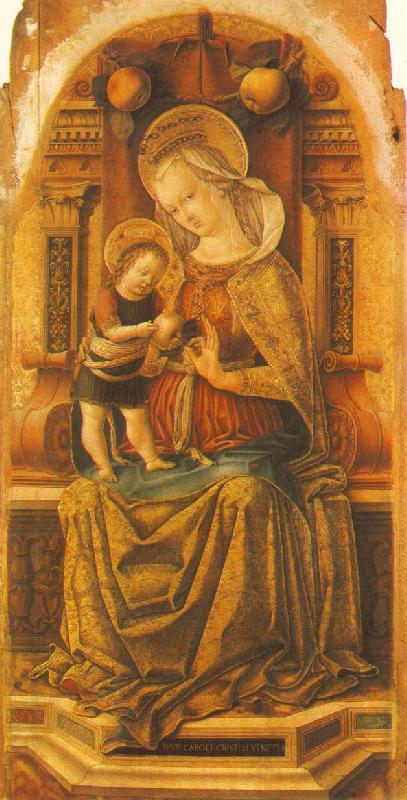 CRIVELLI, Carlo Virgin and Child Enthroned sdf Sweden oil painting art